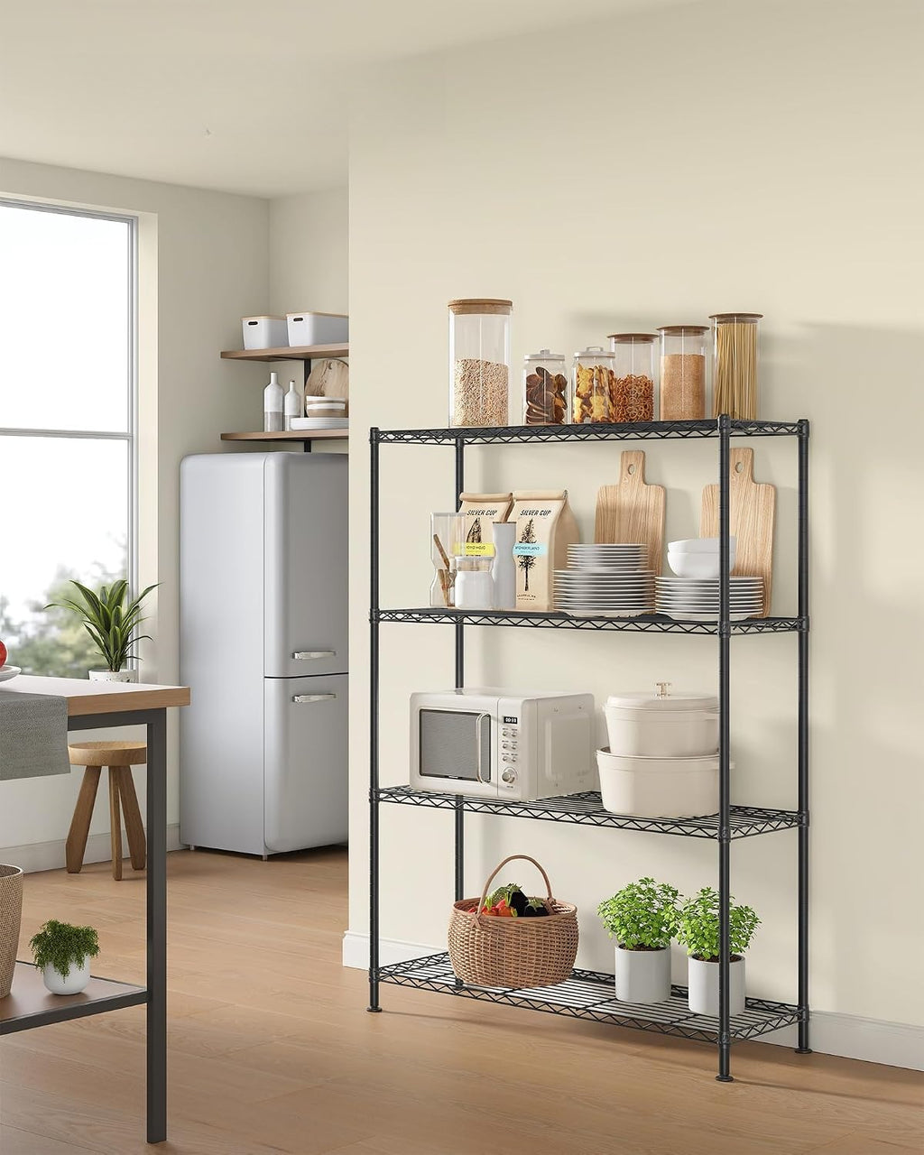 SONGMICS 4‑Tier Metal Wire Storage Shelving Unit