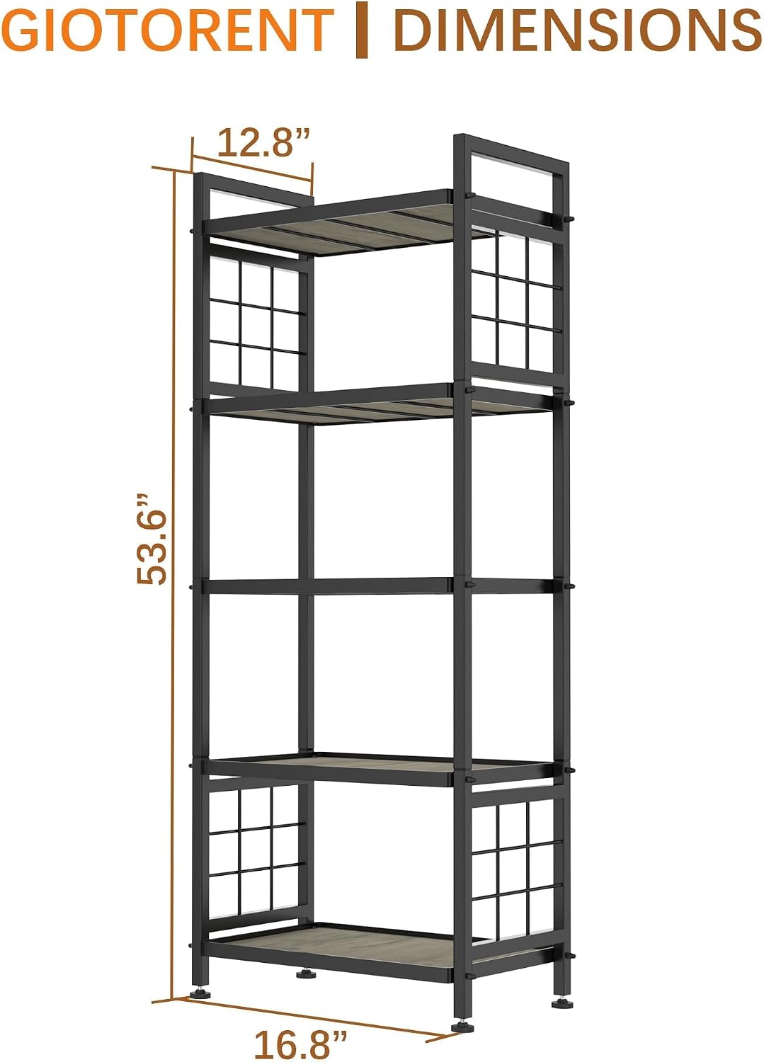 5‑Tier Wooden‑Board Storage Shelving Unit