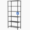 Black 6‑Tier Metal Wire Storage Shelving Unit