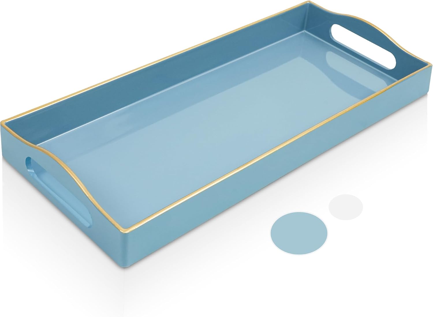 Light Blue Vanity Tray With Handles