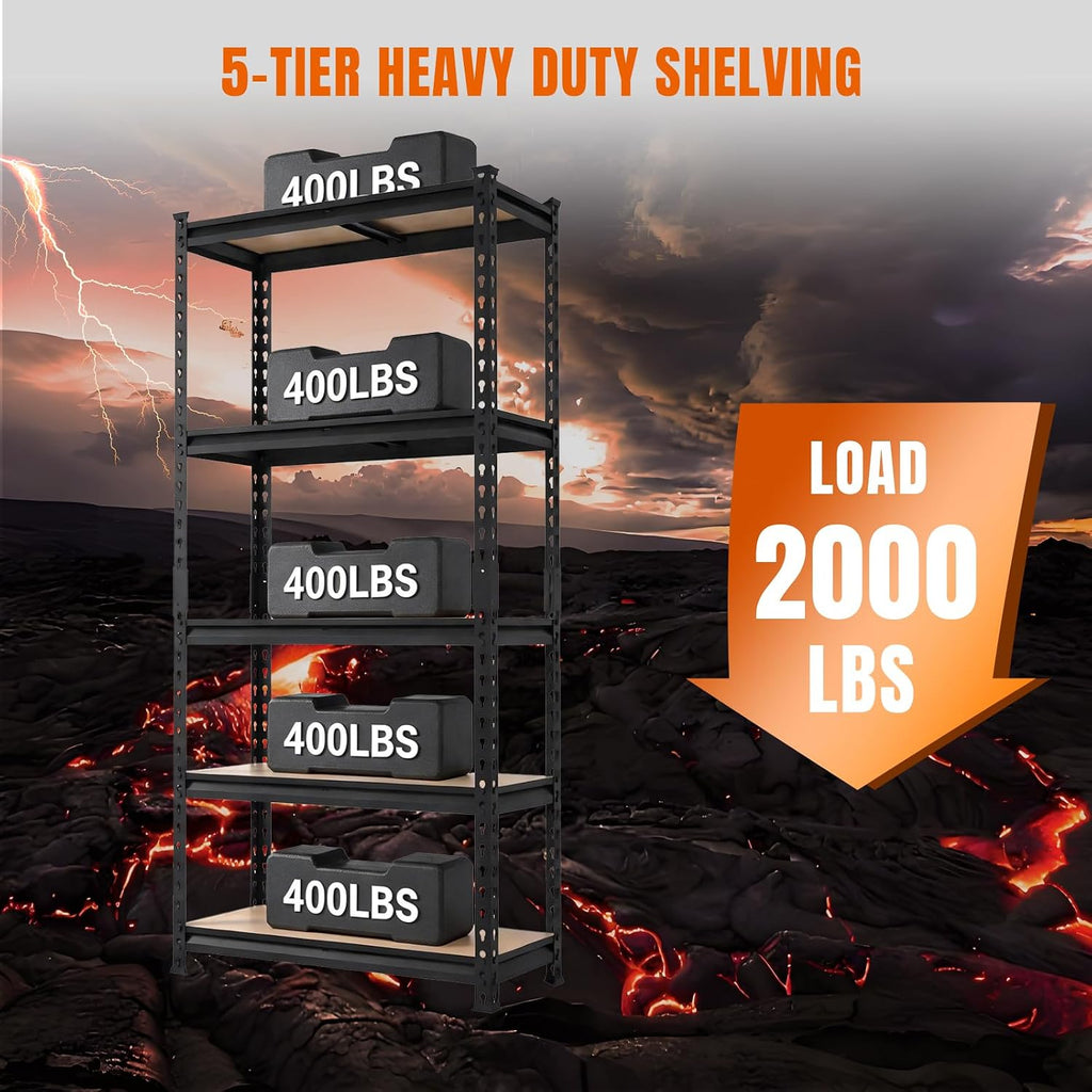 5‑Tier Metal Garage Shelving 2000LBS