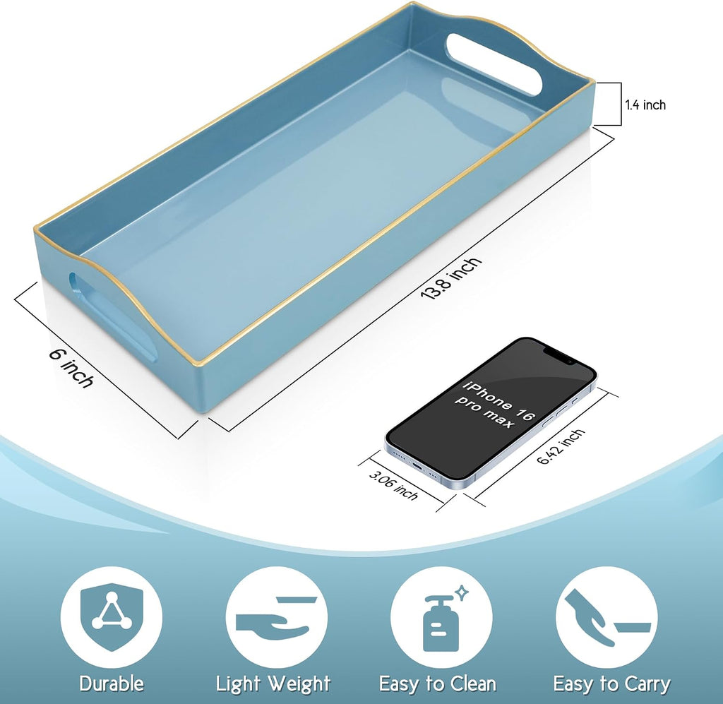 Light Blue Vanity Tray With Handles