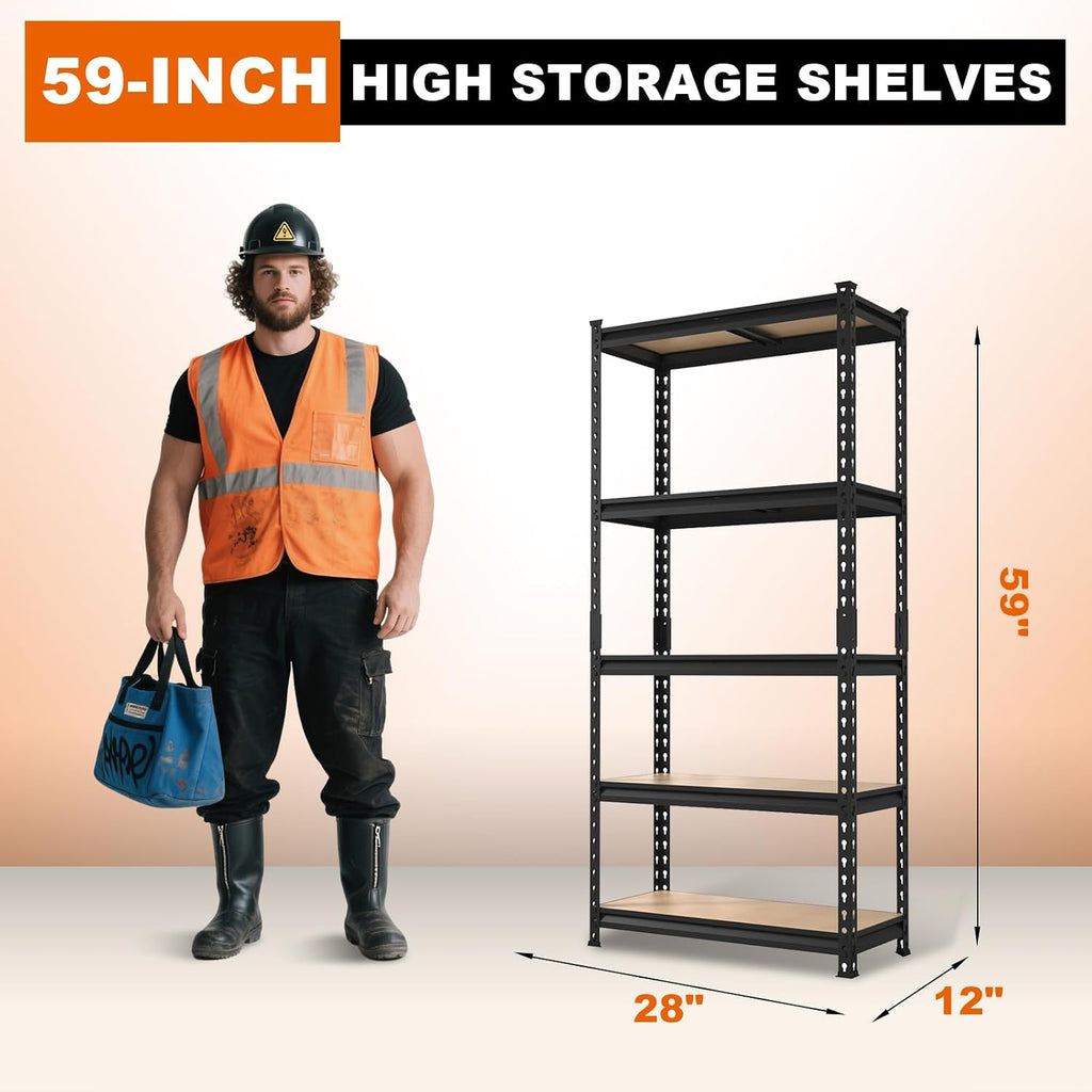 5‑Tier Metal Garage Shelving 2000LBS