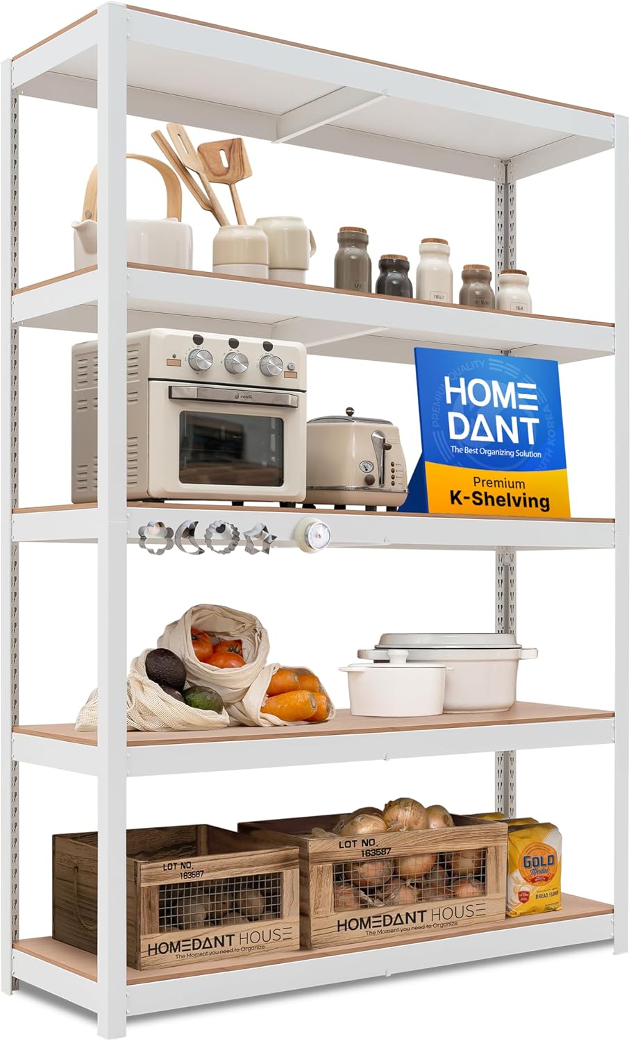 5‑Tier Boltless Metal Garage Storage Shelving Unit
