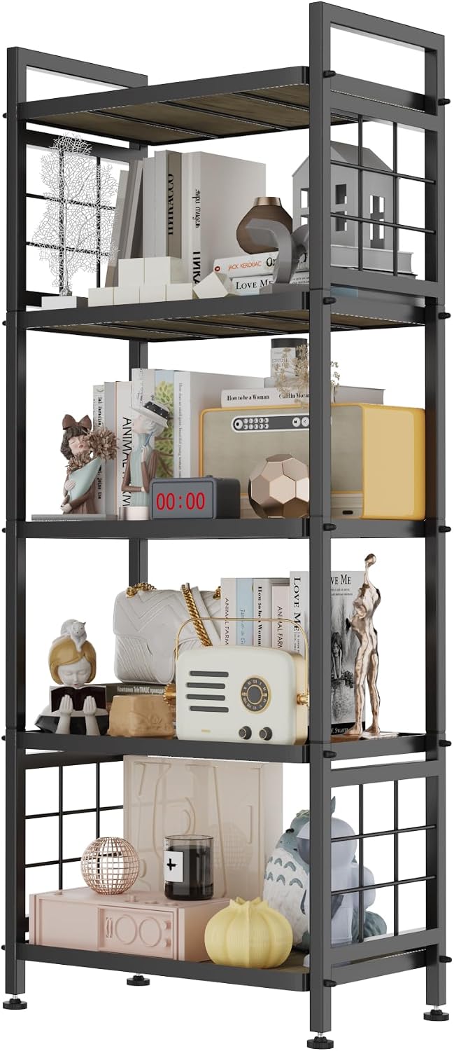 5‑Tier Wooden‑Board Storage Shelving Unit