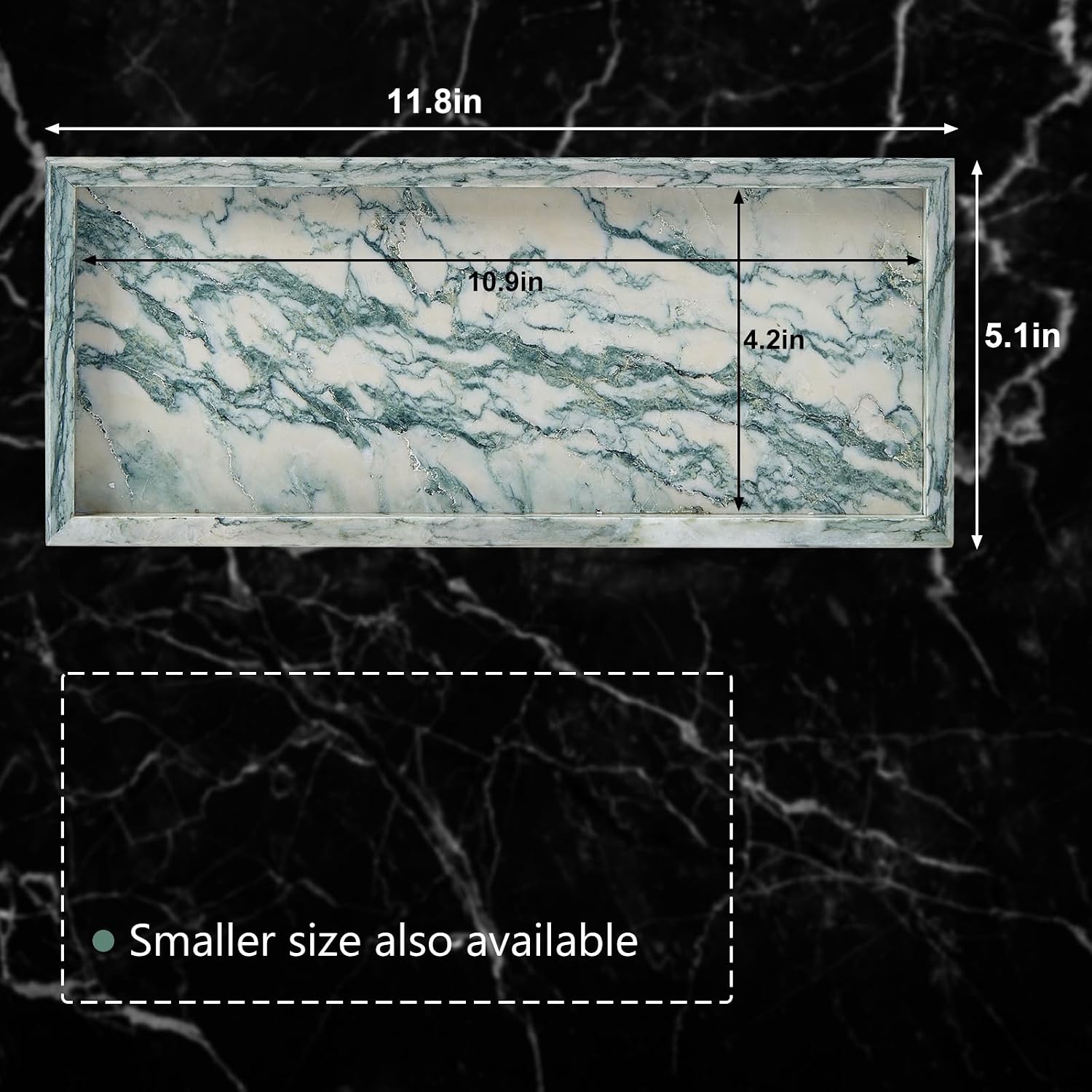 Natural Marble Vanity Tray Stone Bathroom Organizer