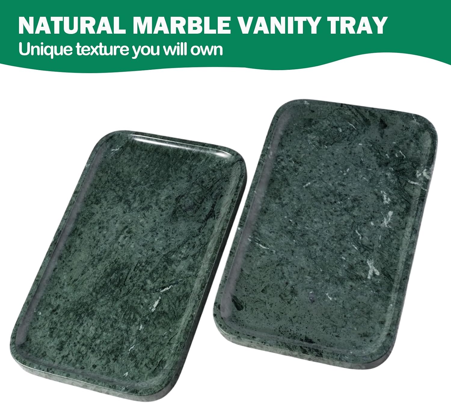 Green Marble Vanity Tray Countertop Organizer