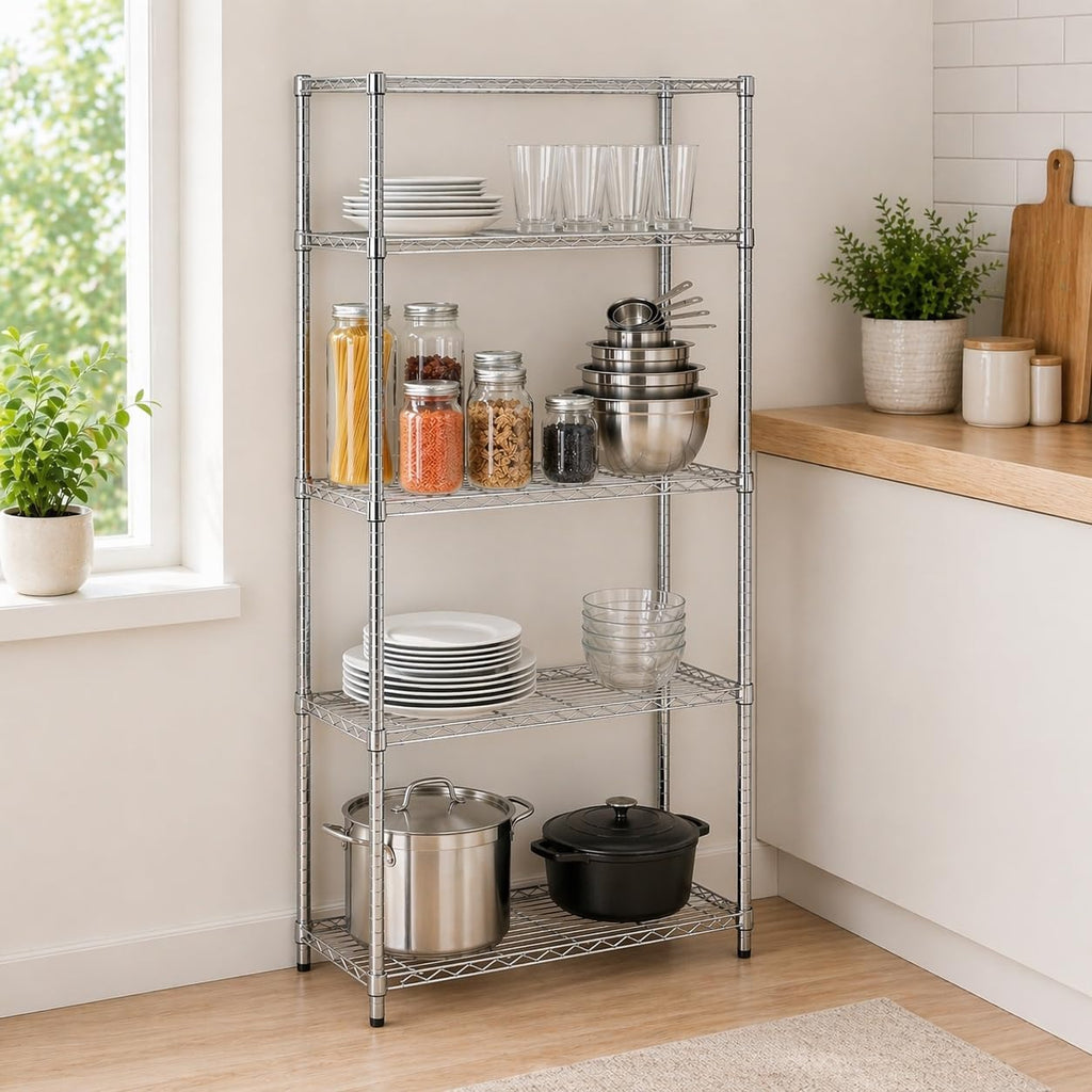 5‑Tier Wire Storage Rack NSF Certified