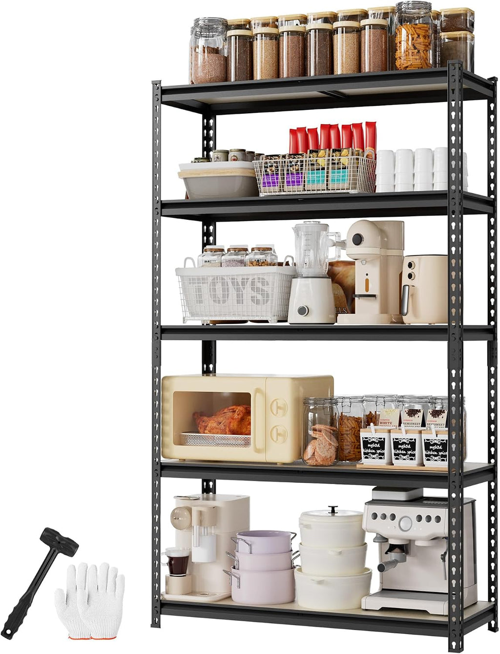 5‑Tier 2180LBS Heavy‑Duty Storage Shelving Unit