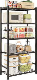 5‑Tier Metal Storage Shelving Unit With Leveling Feet