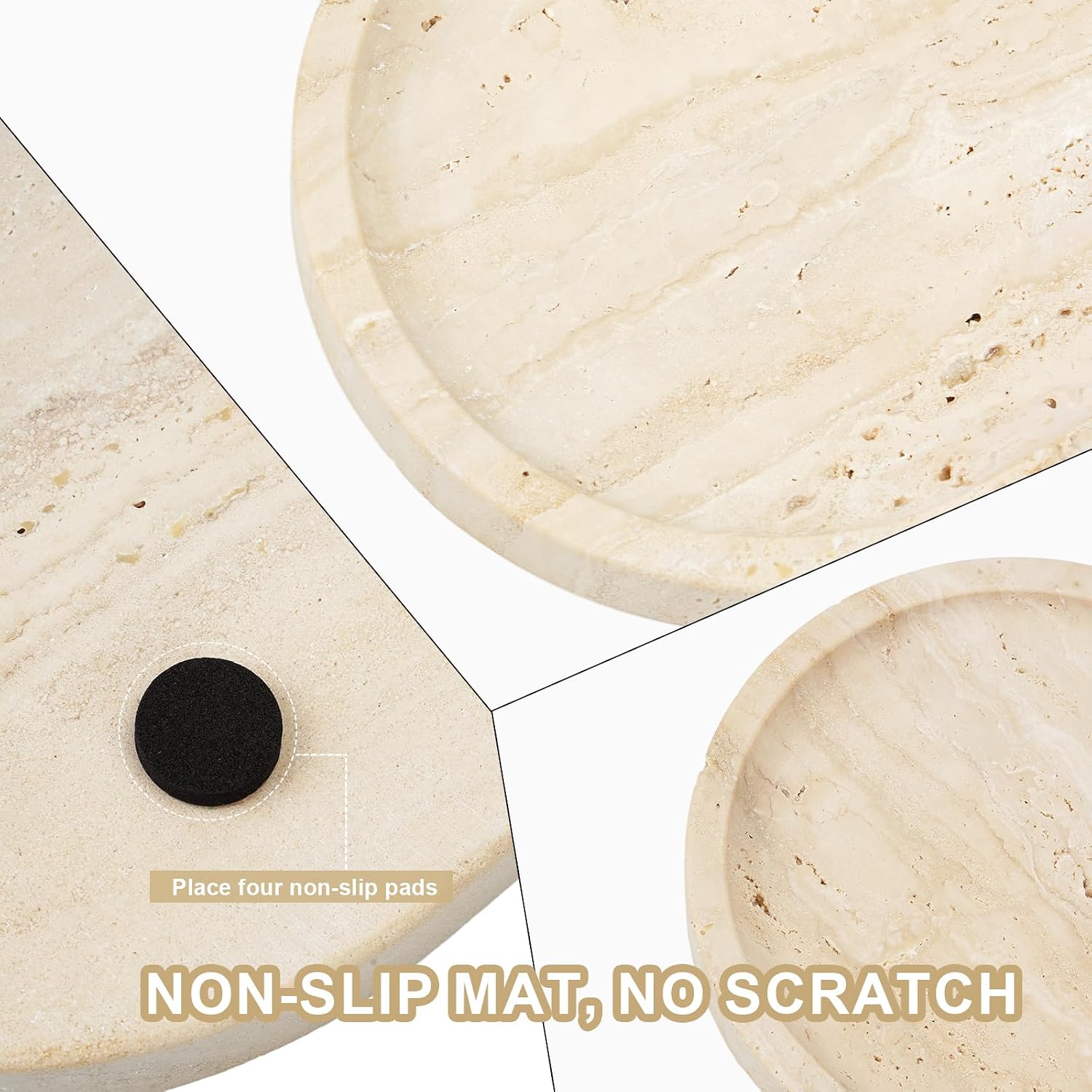 Travertine Marble Countertop Vanity Catchall Tray