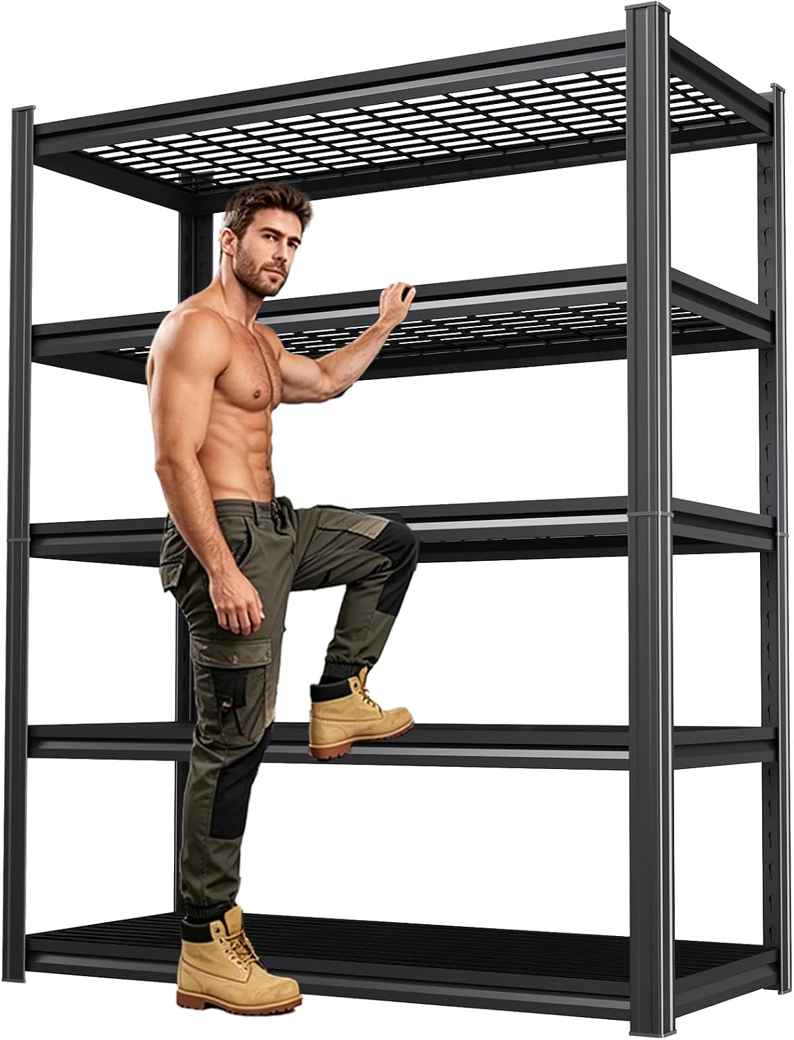 71.2" 5‑Tier Heavy‑Duty Metal Garage Storage Shelving Unit