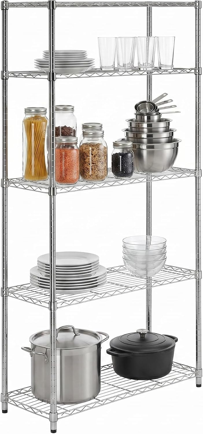 5‑Tier Wire Storage Rack NSF Certified