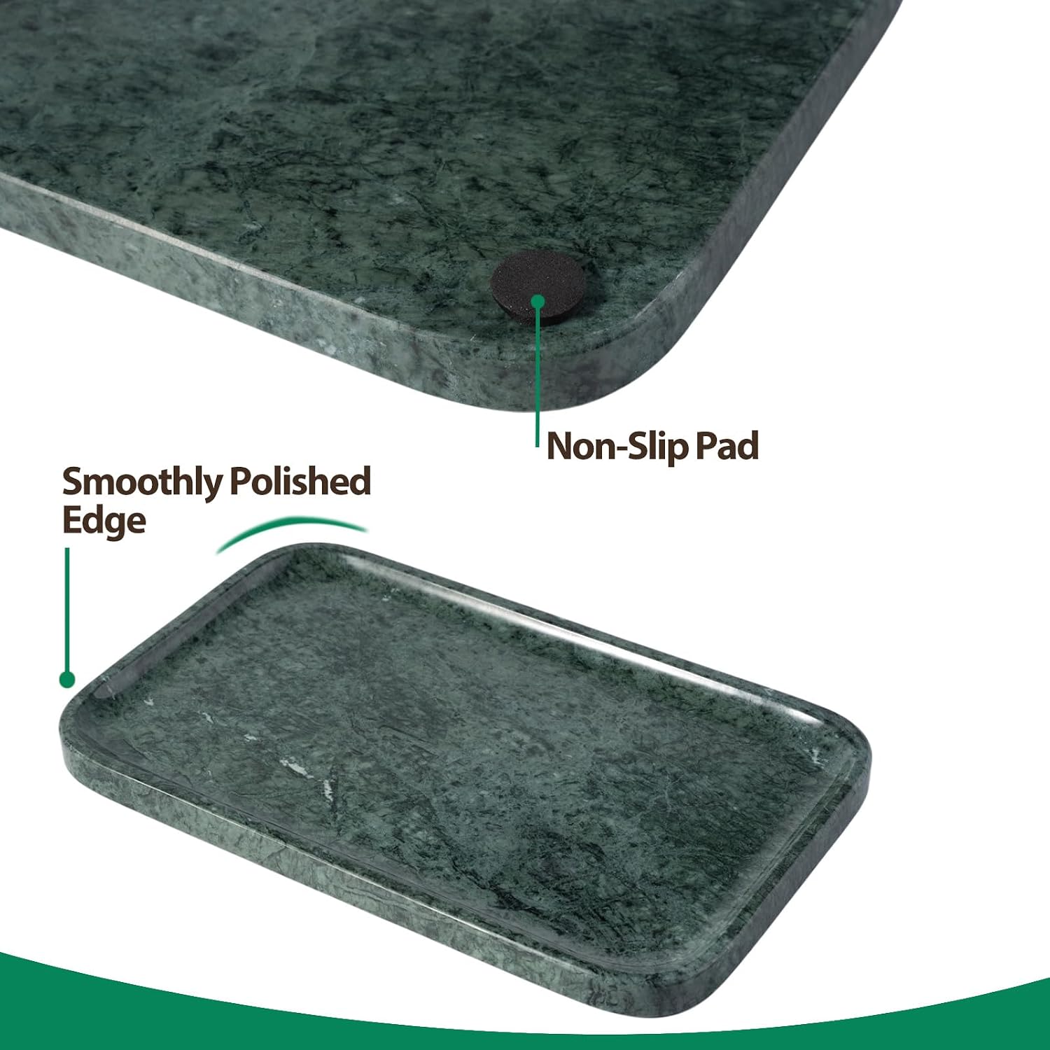 Green Marble Vanity Tray Countertop Organizer