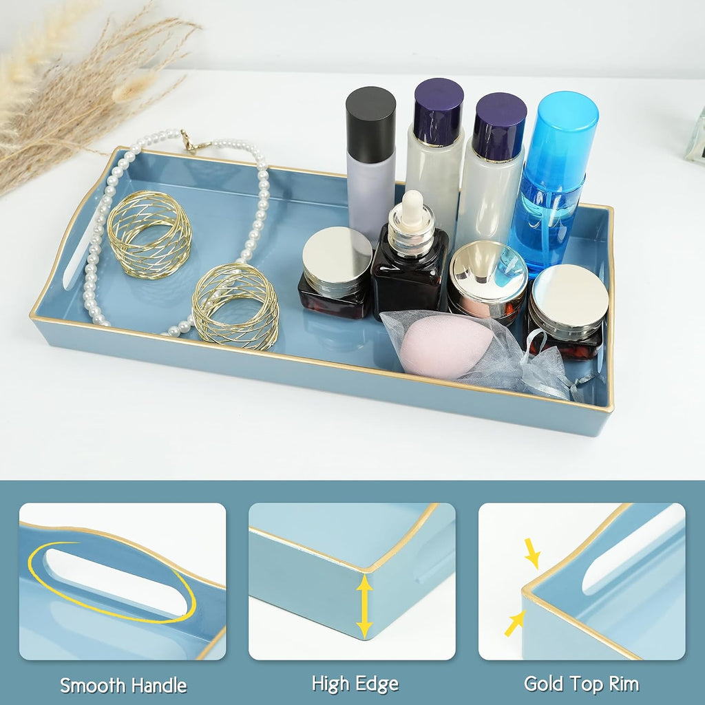 Light Blue Vanity Tray With Handles