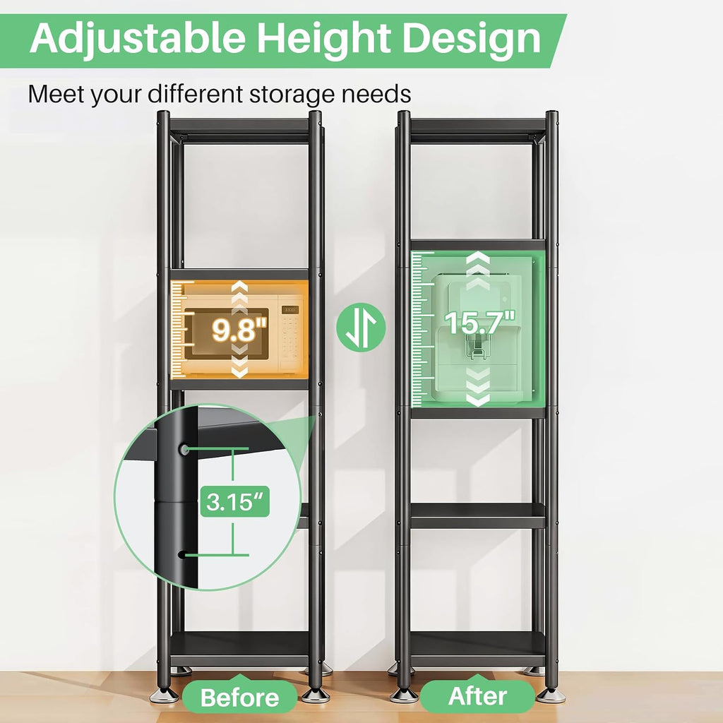 5‑Tier Rolling Metal Storage Shelving Unit