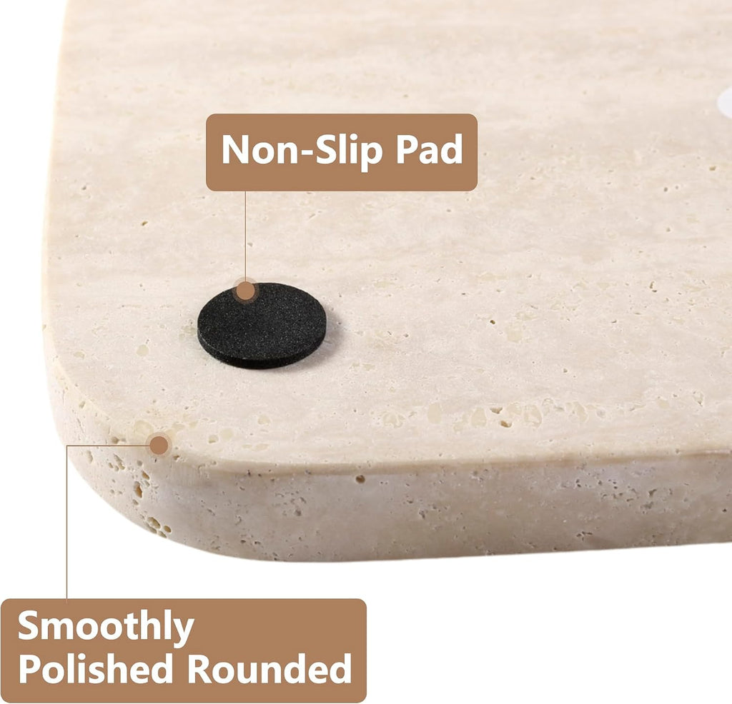 Beige Travertine Vanity Countertop Organizer Tray