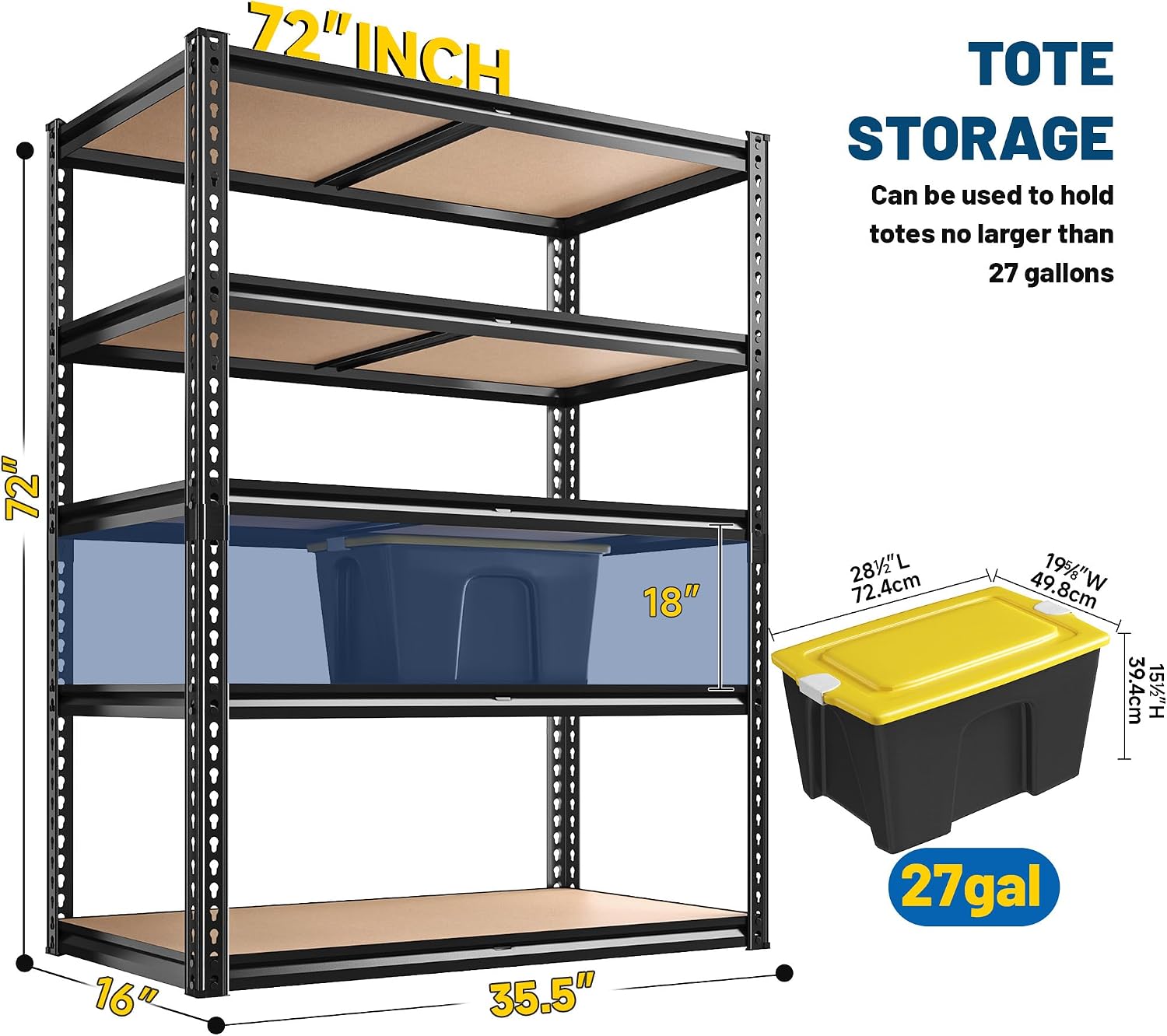 5‑Tier Metal Garage Shelving 2200LBS