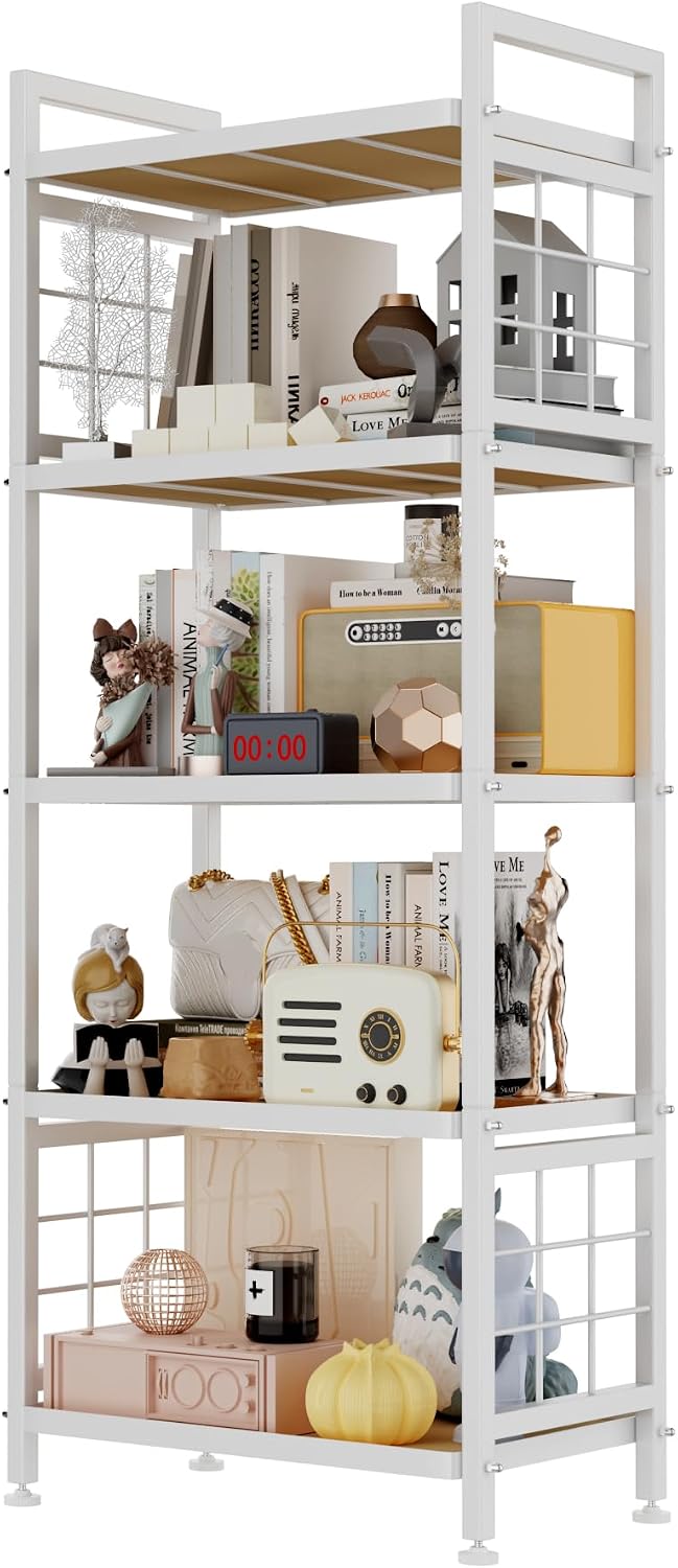 5‑Tier Wooden‑Board Storage Shelving Unit