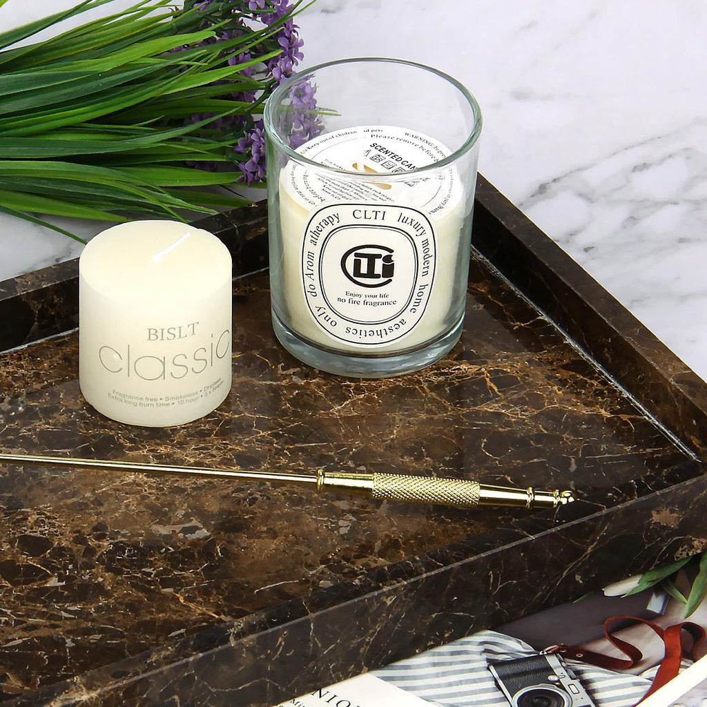Dark Brown Natural Stone Marble Vanity Tray