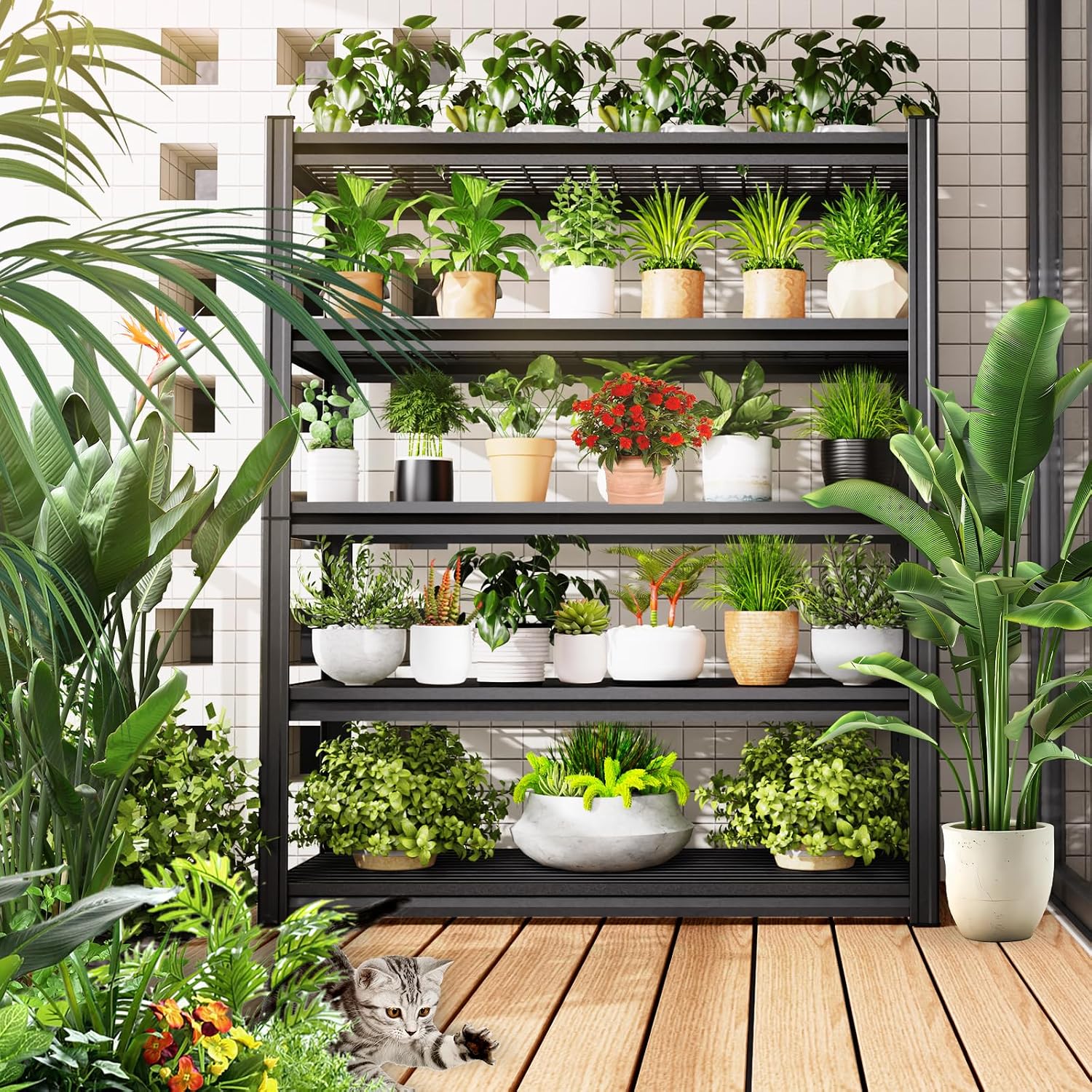 71.2" 5‑Tier Heavy‑Duty Metal Garage Storage Shelving Unit