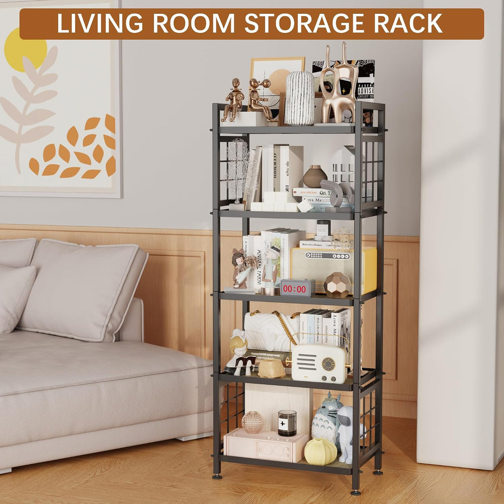 5‑Tier Wooden‑Board Storage Shelving Unit