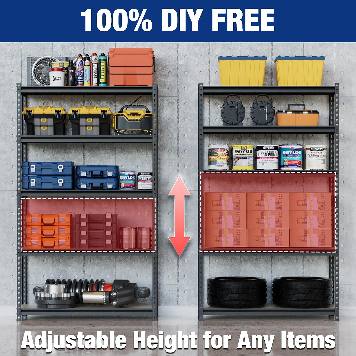 5‑Tier 2180LBS Heavy‑Duty Storage Shelving Unit