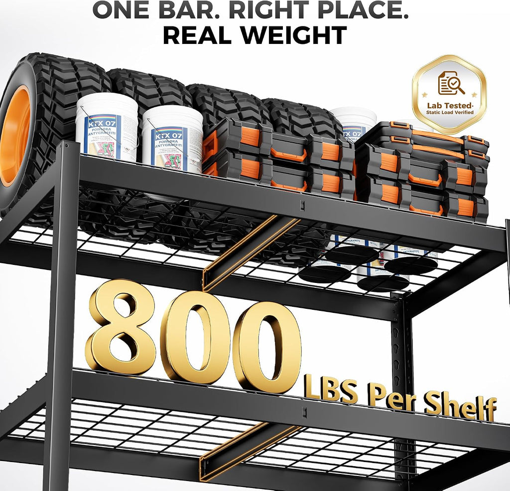 4‑Tier Wire Garage Shelving Unit 3200LBS