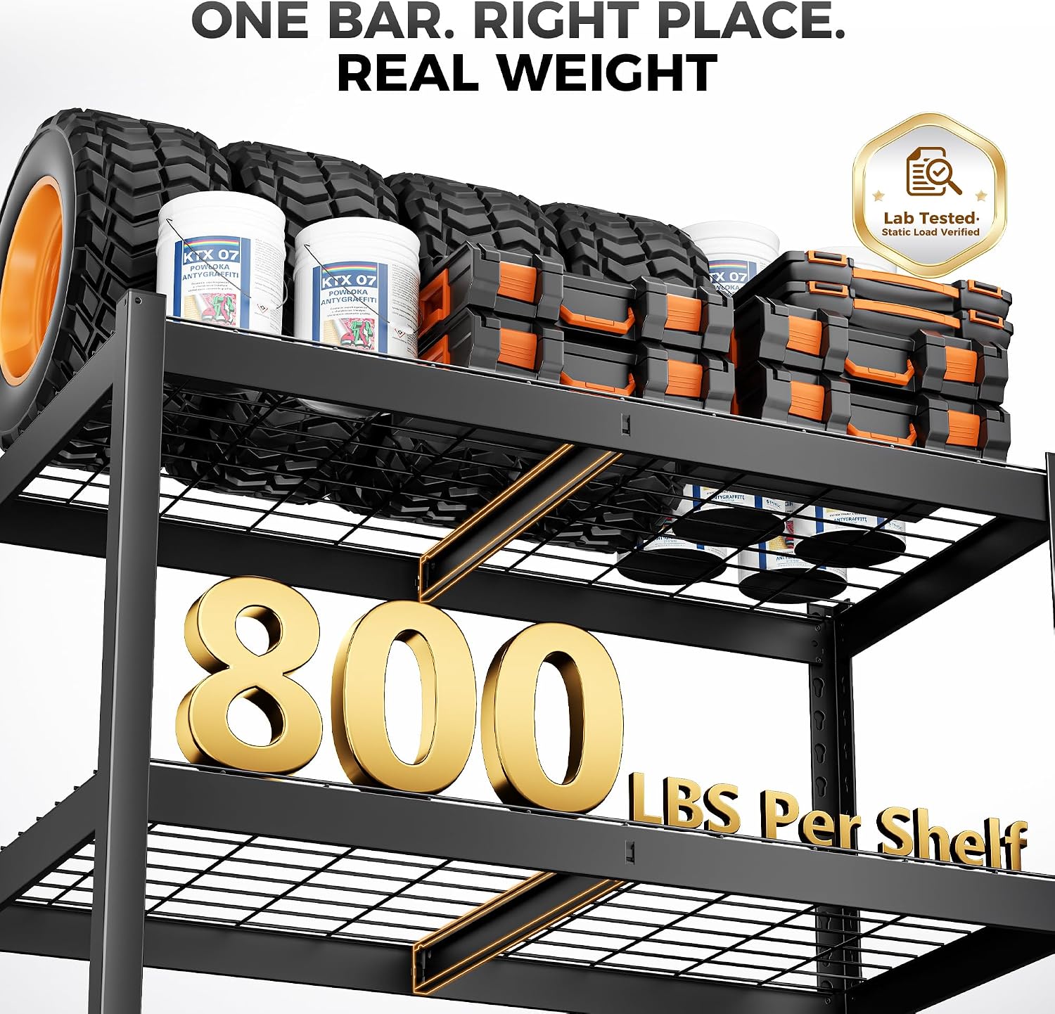4‑Tier Wire Garage Shelving Unit 3200LBS