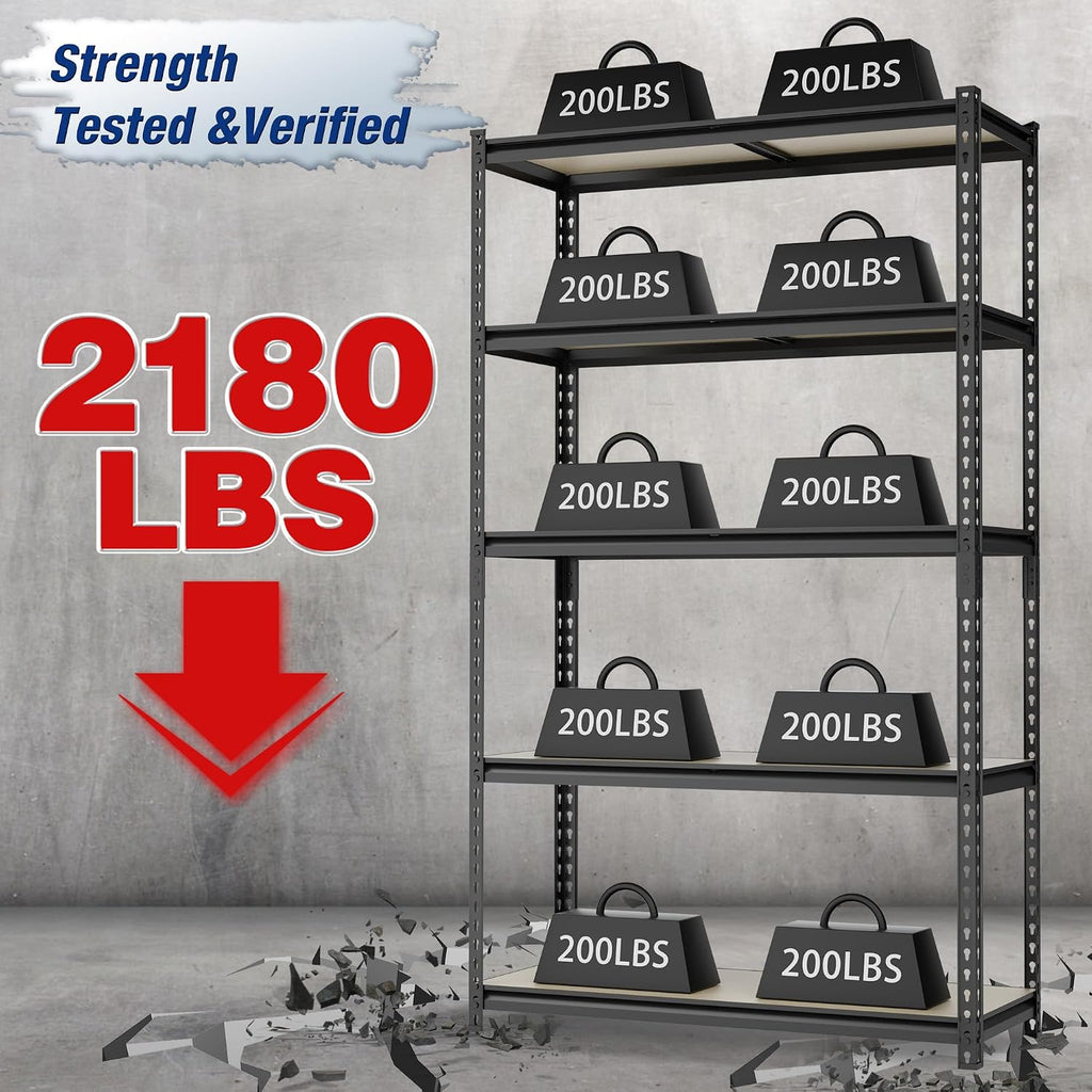 5‑Tier 2180LBS Heavy‑Duty Storage Shelving Unit