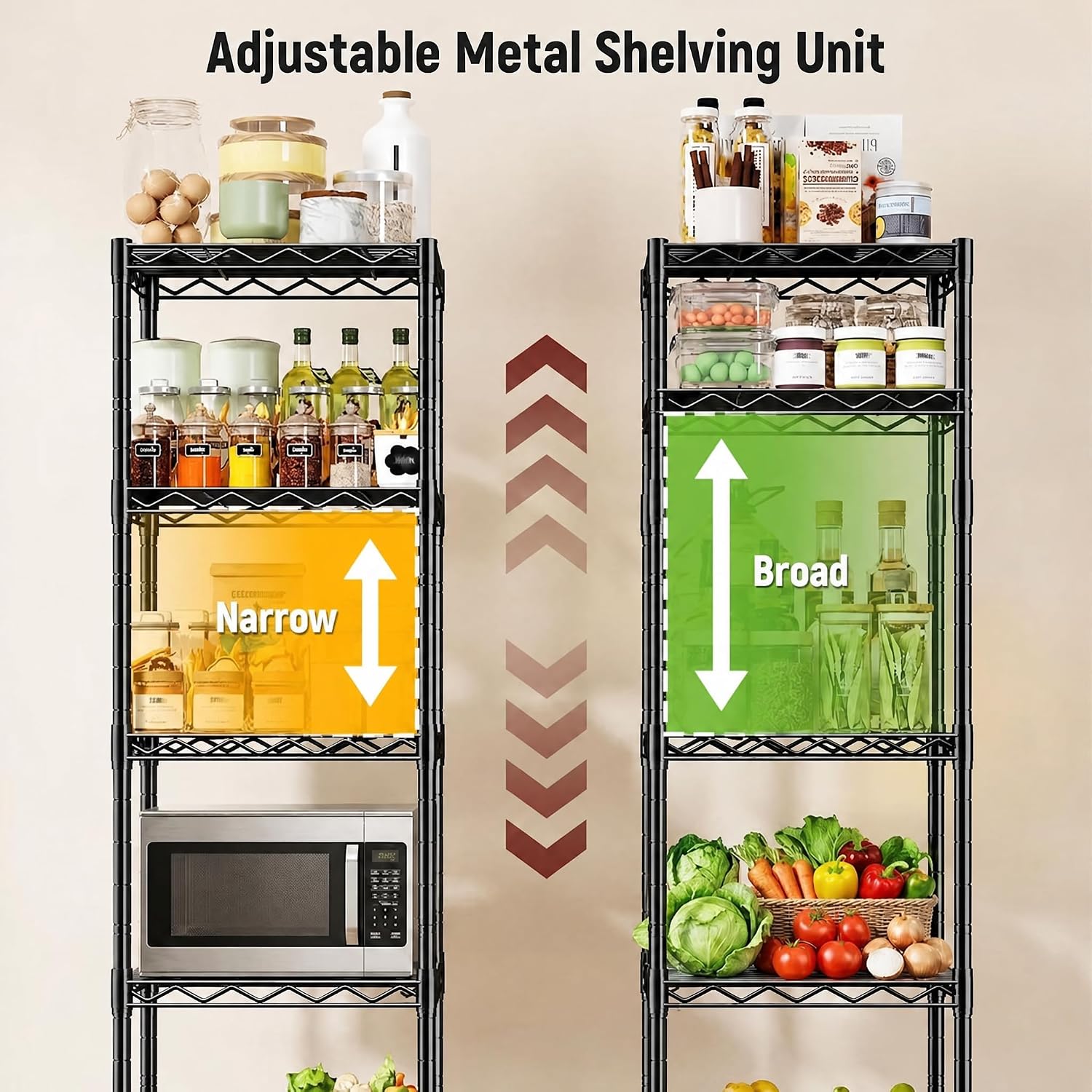 6‑Tier Narrow Metal Storage Shelving Unit