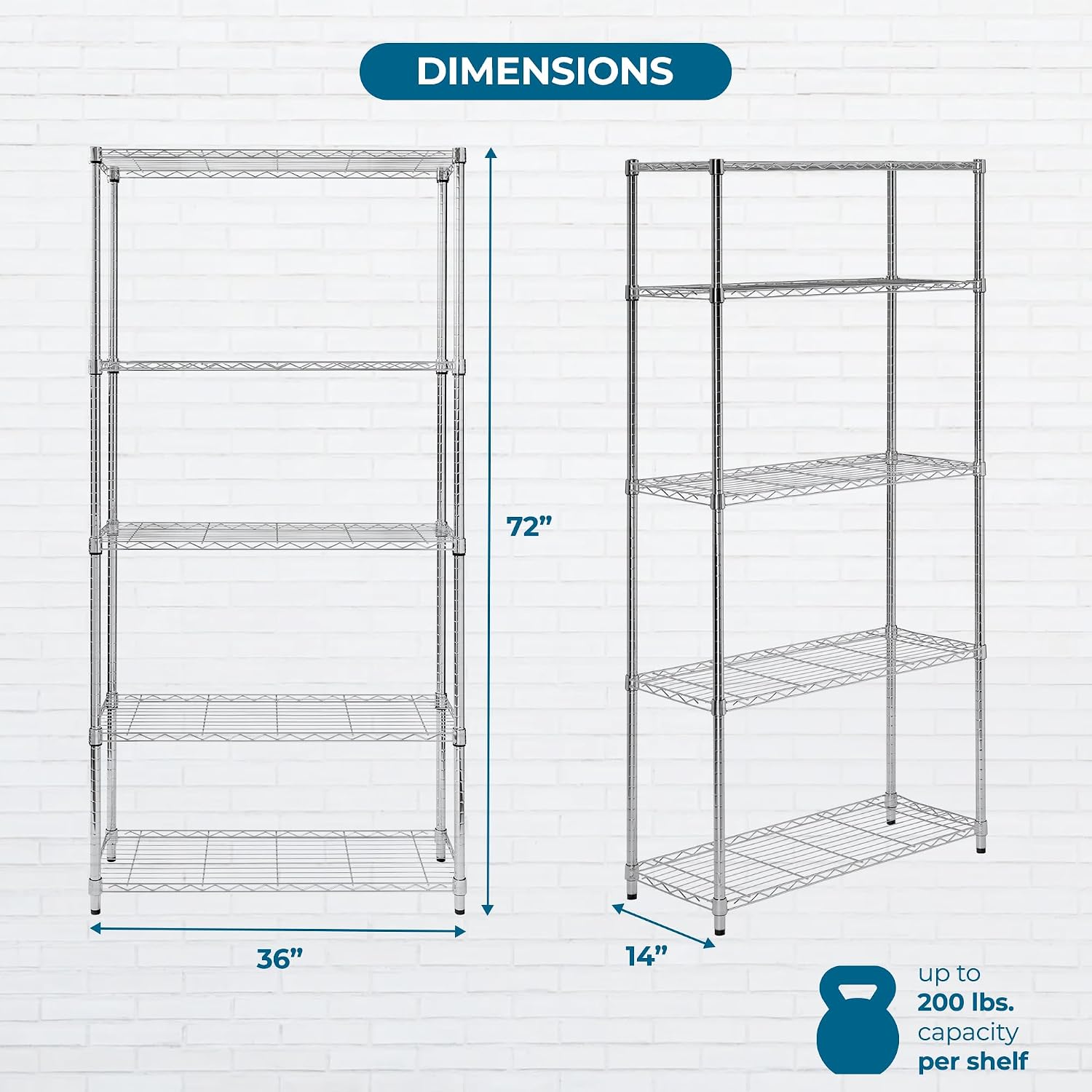 5‑Tier Wire Storage Rack NSF Certified