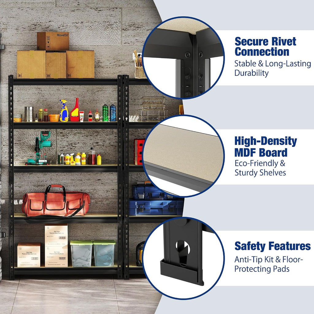 5‑Tier 2180LBS Heavy‑Duty Storage Shelving Unit