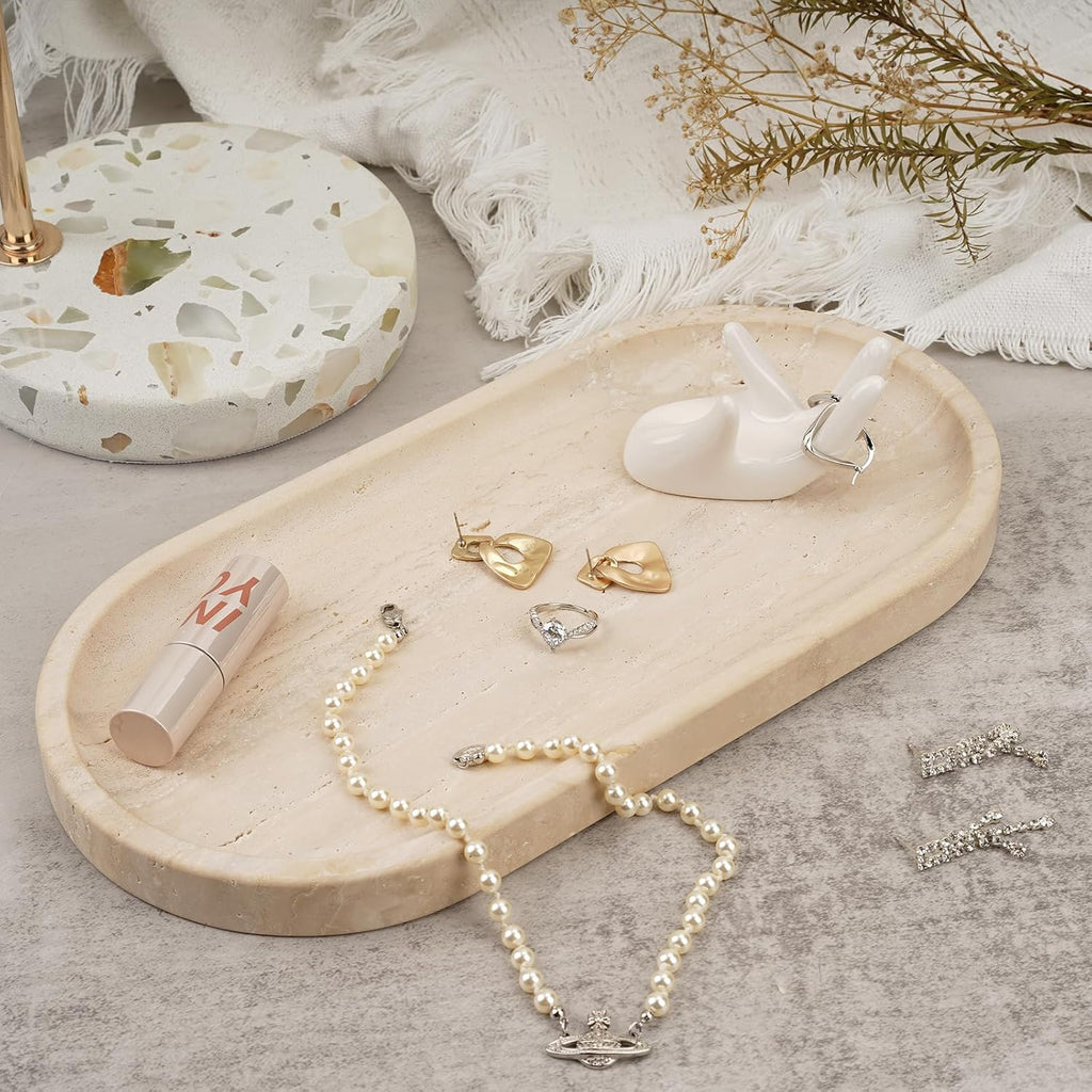 Travertine Marble Countertop Vanity Catchall Tray
