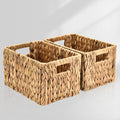 2‑Pack Rectangular Water Hyacinth Wicker Baskets